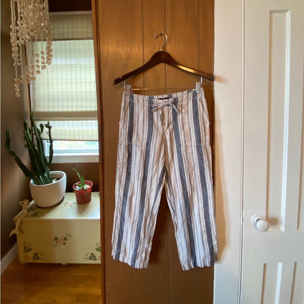 Striped linen pants